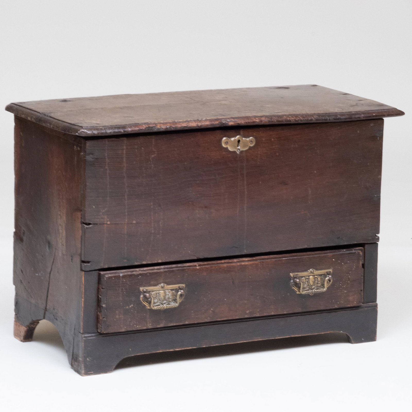 English Oak Miniature Blanket Chest: English Oak Miniature Blanket Chest Opening to a welled interior and fitted with one drawer. 17 3/4 x 26 3/4 x 13 1/4 in. Gracious Living: The Collection From a Home Designed by Kevin McNamara, East H