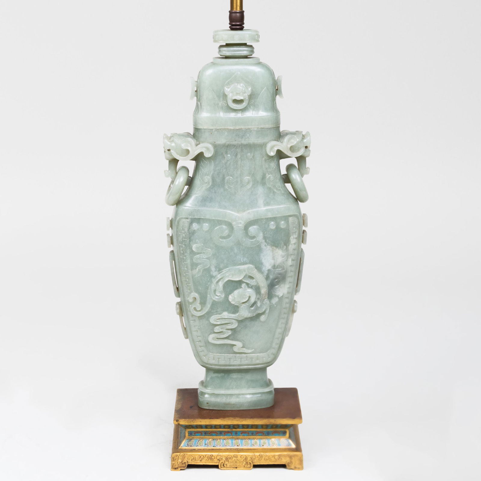 Chinese Hardstone Archaistic Vase and Cover Mounted as (1 of 5)