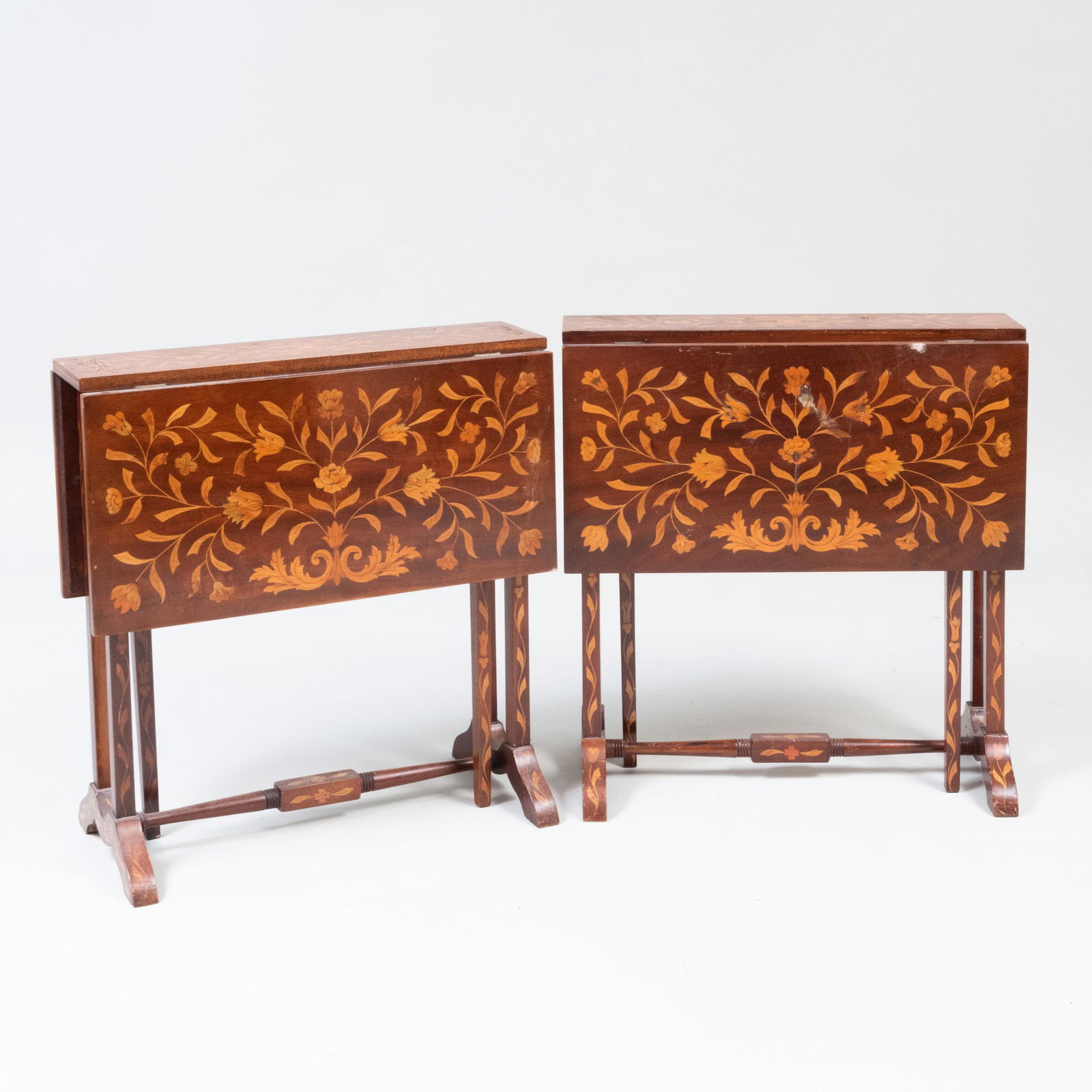 Pair of Anglo Dutch Mahogany and Fruitwood Marquetry (1 of 7)