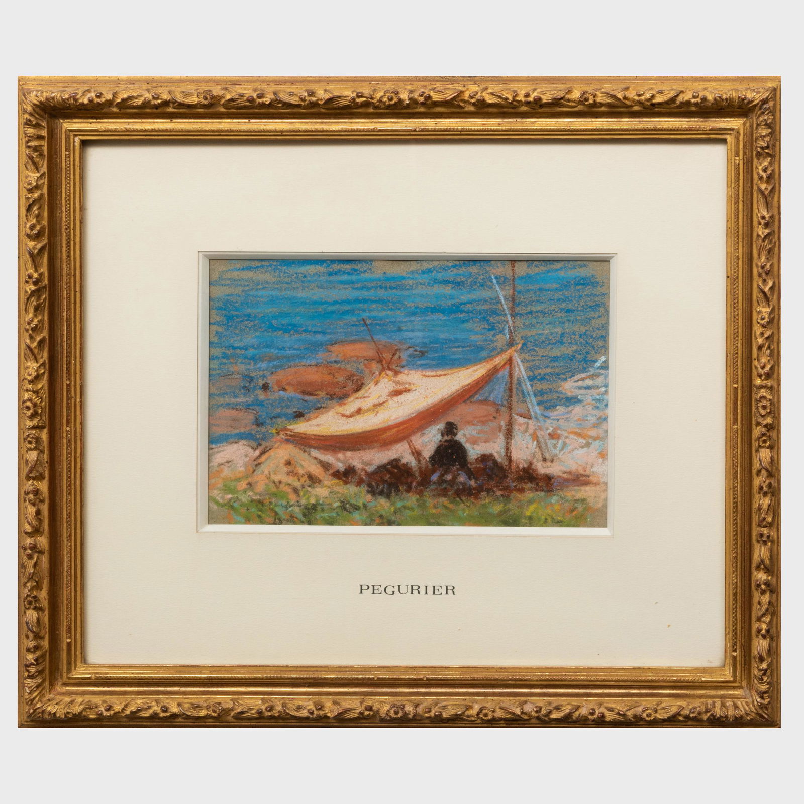 Auguste Pégurier (1856-1936): A Picnic Tent by a River (1 of 3)