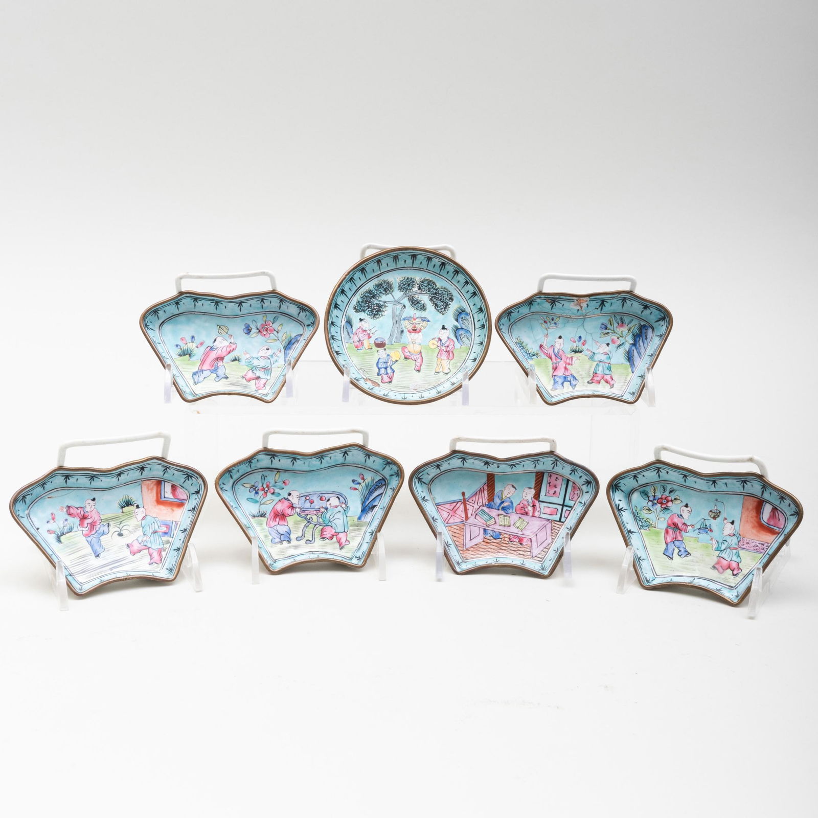 Chinese Canton Enamel Condiment Set (1 of 11)