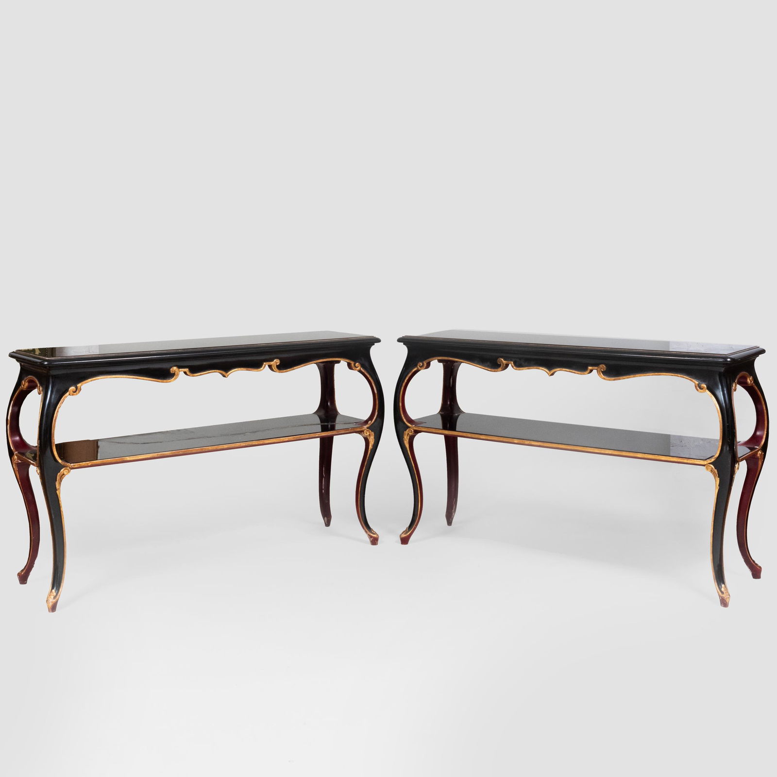 Pair of Louis XV Style Ebonized and Parcel-Gilt Two (1 of 15)