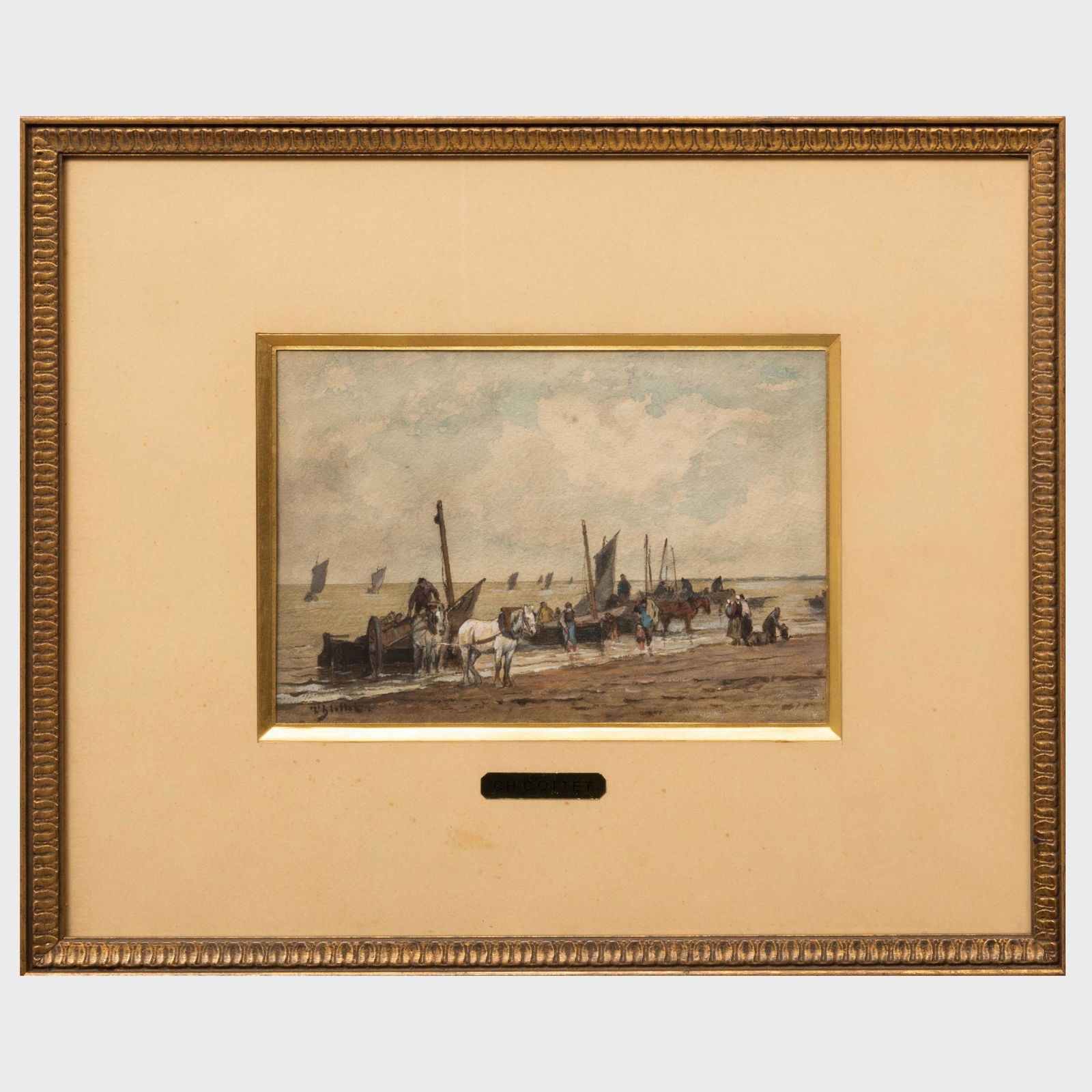 Charles Cottet (1863-1925): Boats Being Brought Ashore (1 of 4)