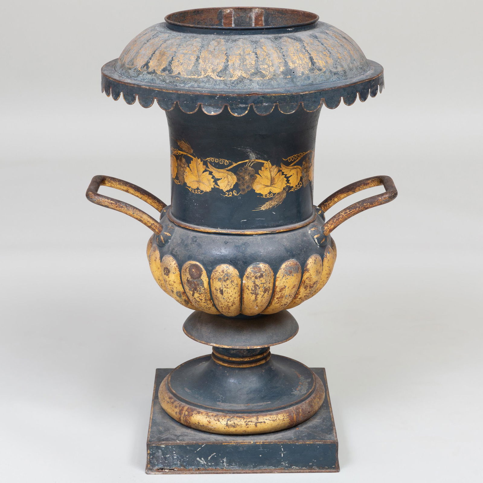 Regency Black Painted and Parcel-Gilt Tôle Two Handled (1 of 6)