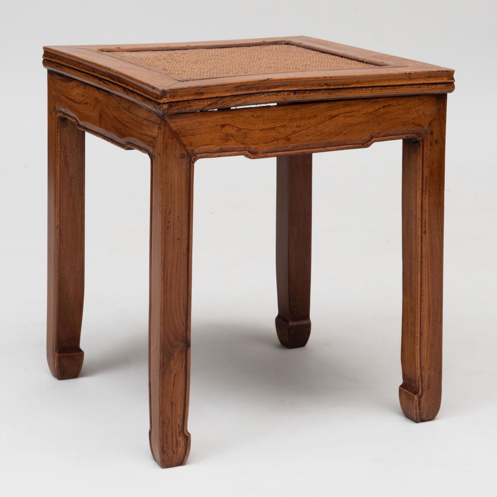 Chinese Hardwood and Woven Reed Side Table (1 of 7)