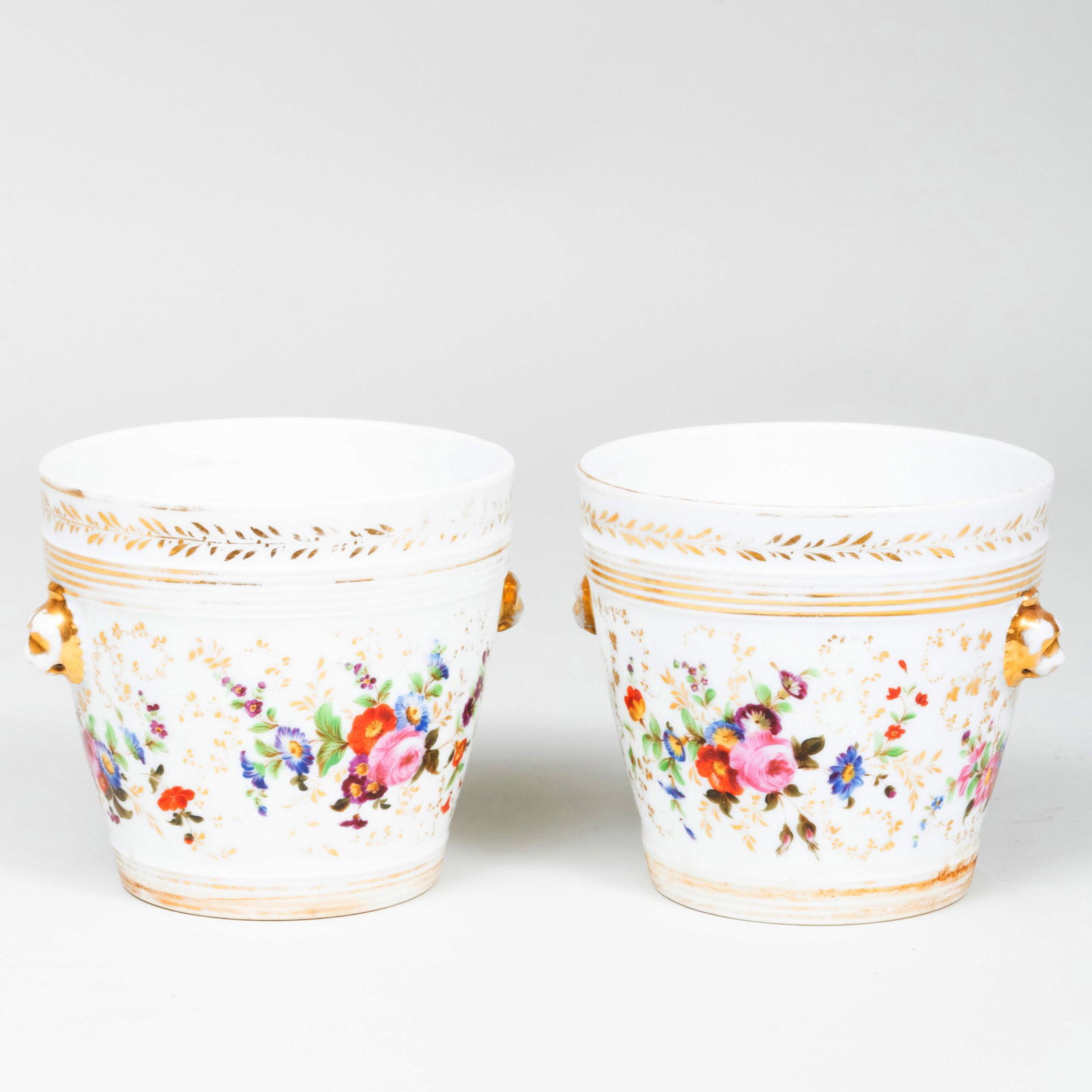 Pair of Porcelain Painted Cachepot (1 of 7)