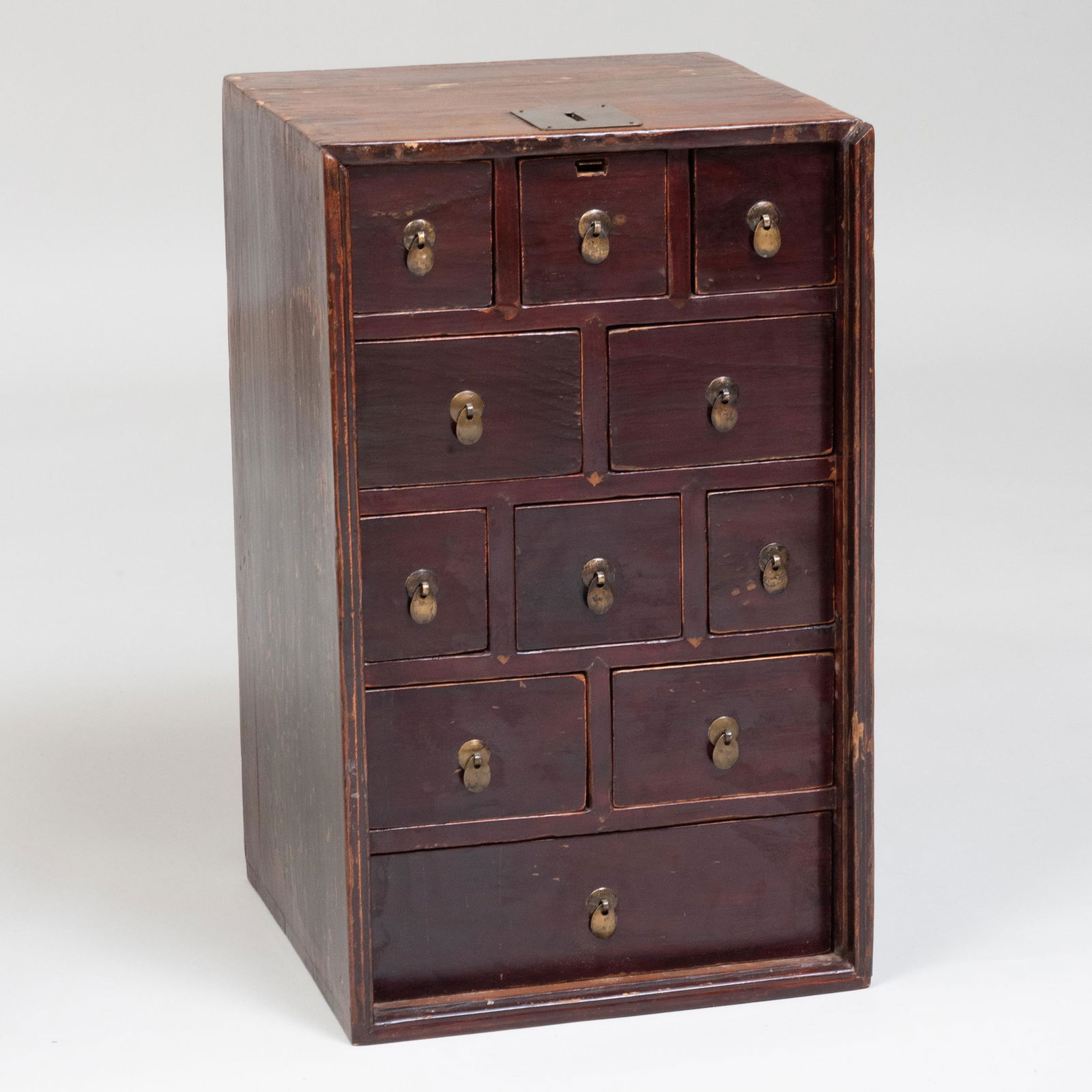 Chinese Stained Pine Single Door Cabinet (1 of 9)
