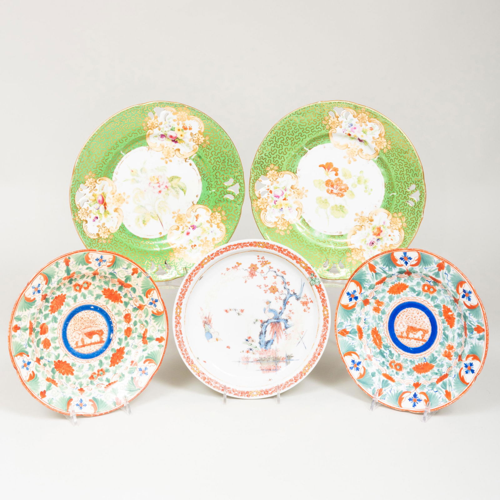 Group of Four English Porcelain Plates and Chinese (1 of 11)