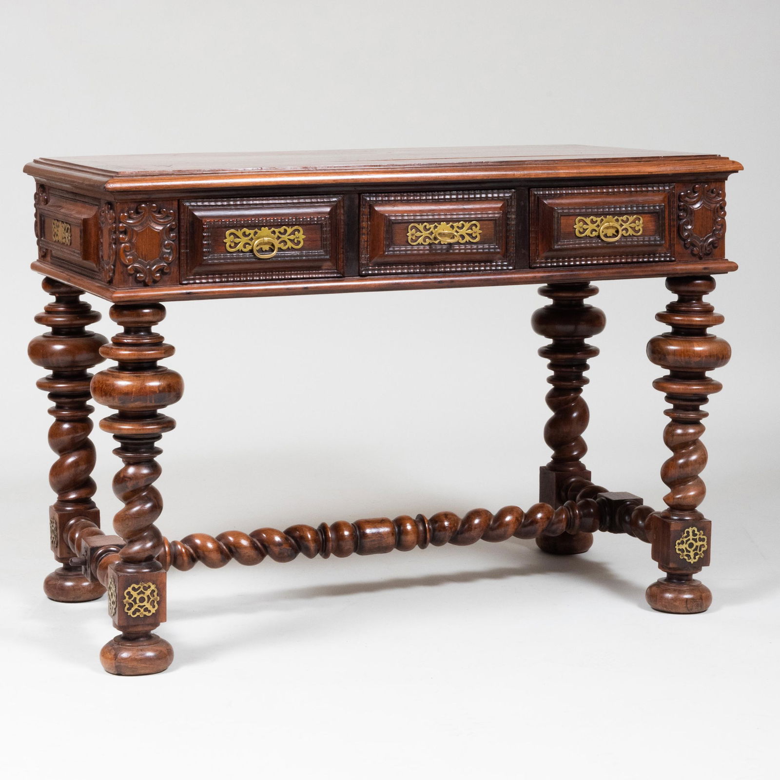 Portuguese Baroque Style Brass-Mounted Rosewood Table (1 of 8)