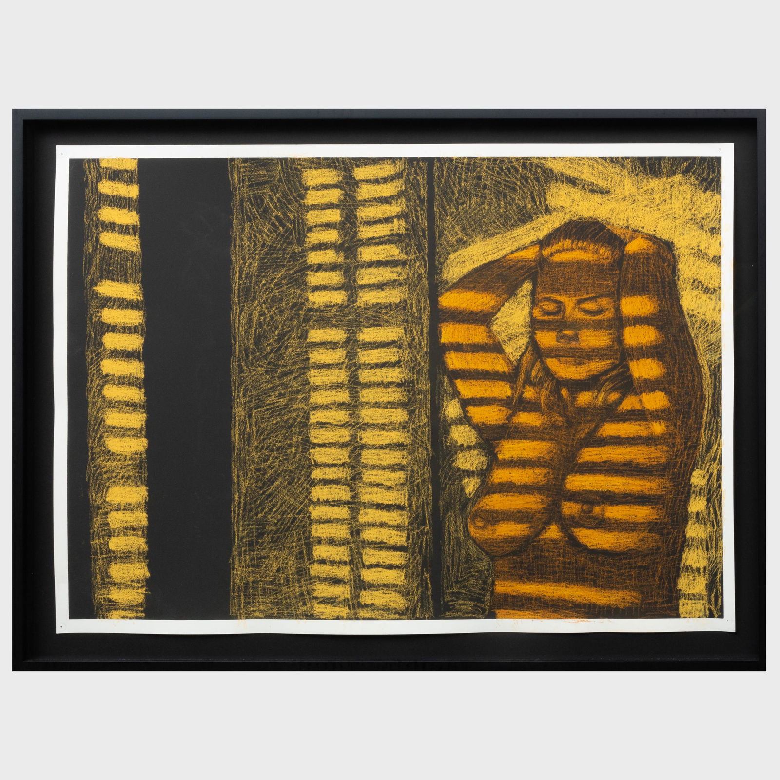 Amy Adler (b. 1966): Hotel (Study No. 3): Amy Adler (b. 1966): Hotel (Study No. 3) Mixed media on paper, 2016, unsigned. 19 1/2 x 27 1/2 in. (sheet), 22 1/2 x 30 1/2 in. (frame).