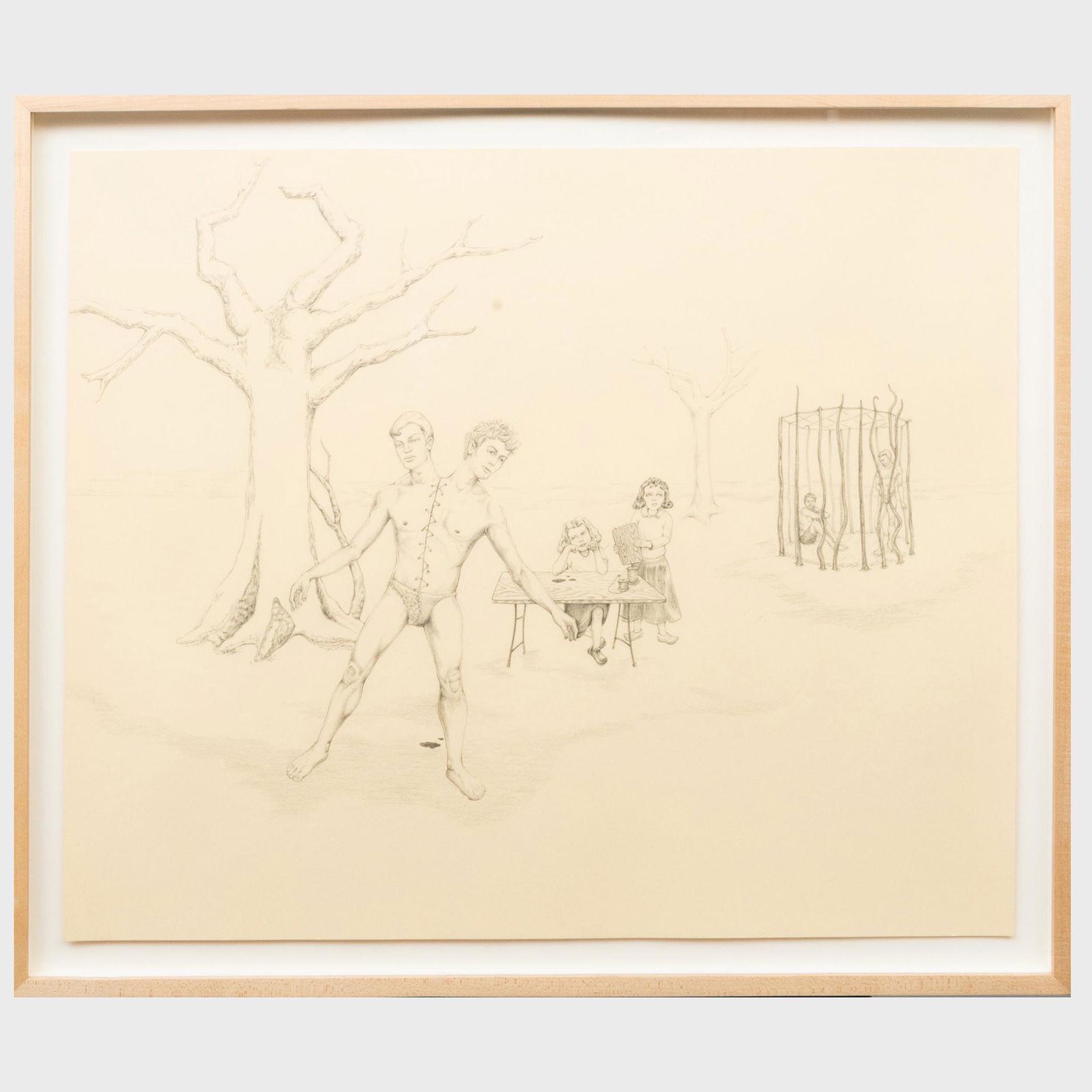 Alison Elizabeth Taylor (b. 1972): Brownie Pin: Alison Elizabeth Taylor (b. 1972): Brownie Pin Pencil on buff paper, 2004, unsigned, with label from Adam Baumgold Gallery, NY. 20 1/2 x 24 in. (sheet), 23 1/4 x 26 3/4 in. (frame).