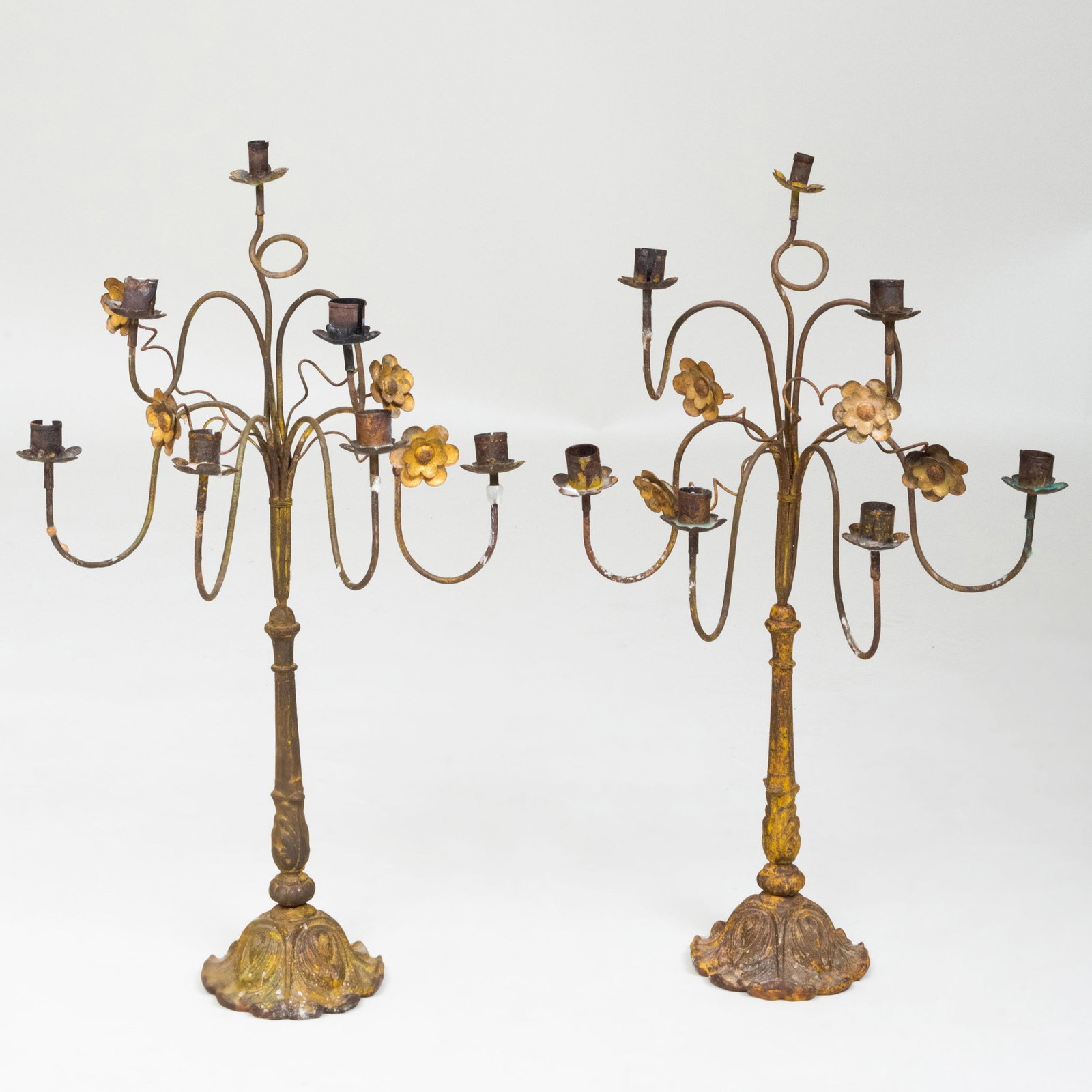 Pair of French Gilt-Metal Seven-Light Candelabra: Pair of French Gilt-Metal Seven-Light Candelabra 24 1/2 x 15 x 9 in. Masterful Mix : A Residence Designed by Stephen Sills for Barbara Cirkva and John Schumacher