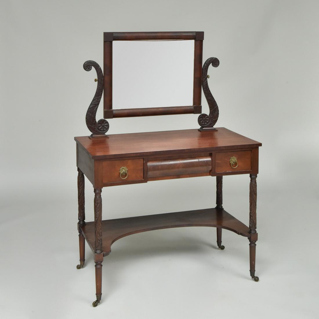 Late Federal Mahogany Dressing Table: Late Federal Mahogany Dressing Table 4 ft. 7 in. x 37 1/2 in. x 20 1/2 in. Property from the late Zane Studenroth