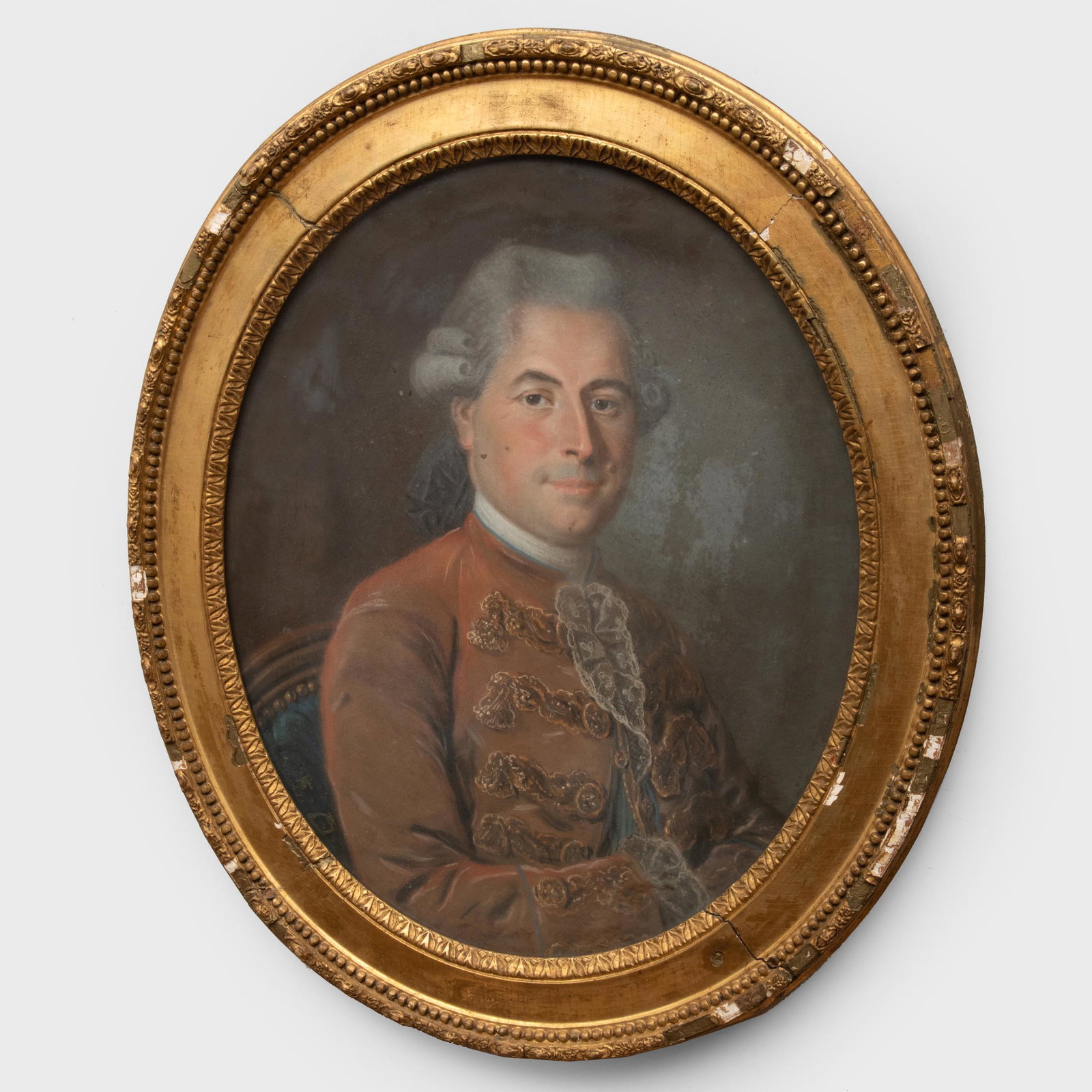 French School: Portrait of a Man: French School: Portrait of a Man Pastel on paper, unsigned. 24 x 19 in. (sheet), 30 x 25 in. (frame). Property from the Estate of Emile Wolf