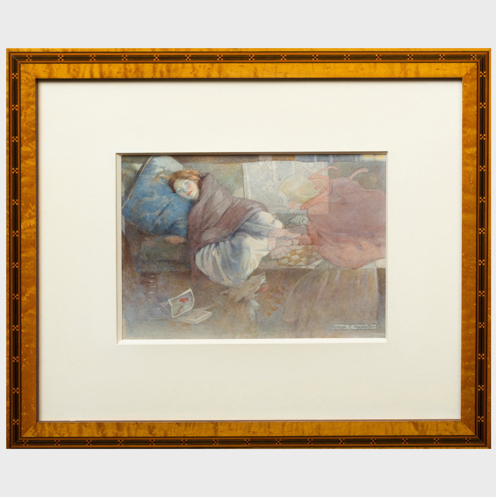 Honor Charlotte Appleton (1879-1951): Dreaming of the: Honor Charlotte Appleton (1879-1951): Dreaming of the Story of Little Red Riding Hood; Rise a Cock-horse to Banbury Cross; Little Mama; and Many a Sprite Inhabits Four watercolor on paper, signed 'Hon