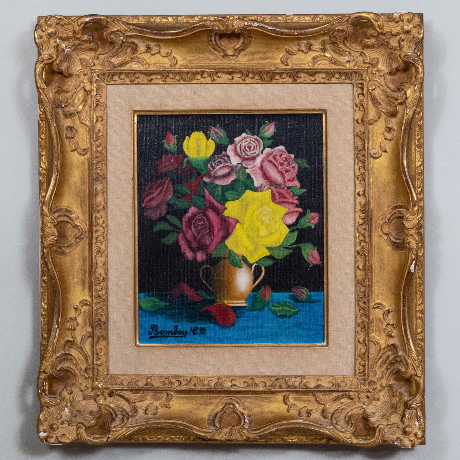 Camille Bombois (1883-1970): Les Roses: Camille Bombois (1883-1970): Les Roses Oil on canvas, signed 'Bombois Cll.' lower left. 11 x 9 in., 19 1/2 x 17 1/2 in. (frame).