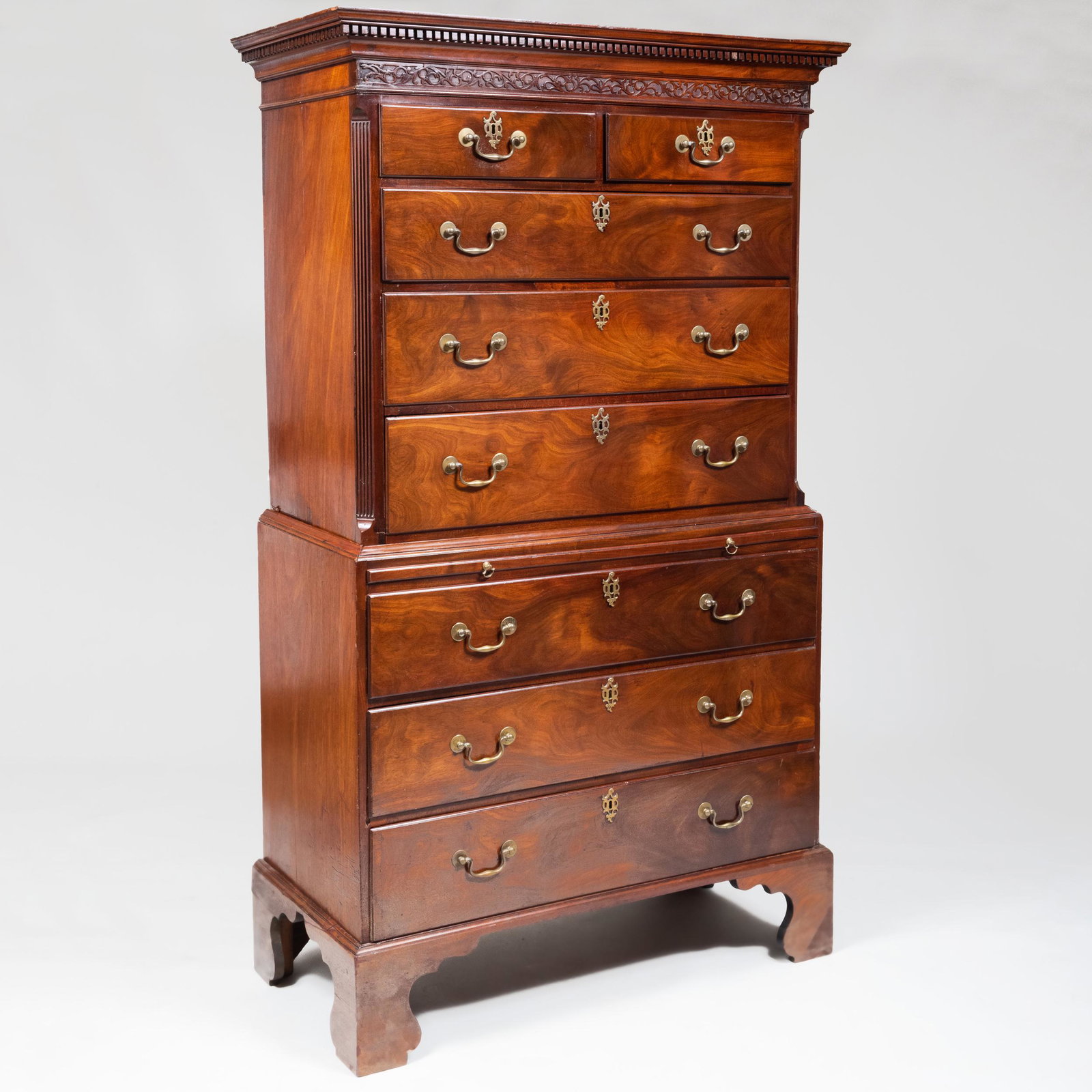 George III Mahogany Chest on Chest: George III Mahogany Chest on Chest 6 ft. 4 1/2 x 44 1/2 x 22 1/4 in.