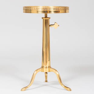 John Boone Brass and Marble Drinks Table: John Boone Brass and Marble Drinks Table21 3/4 x 12 1/4 in. diam.