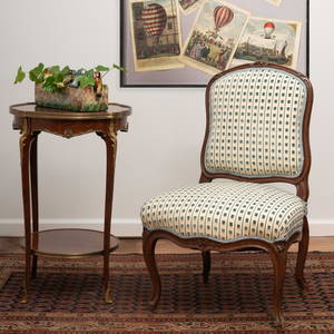 Two Louis XV Style Stained Oak Chaises