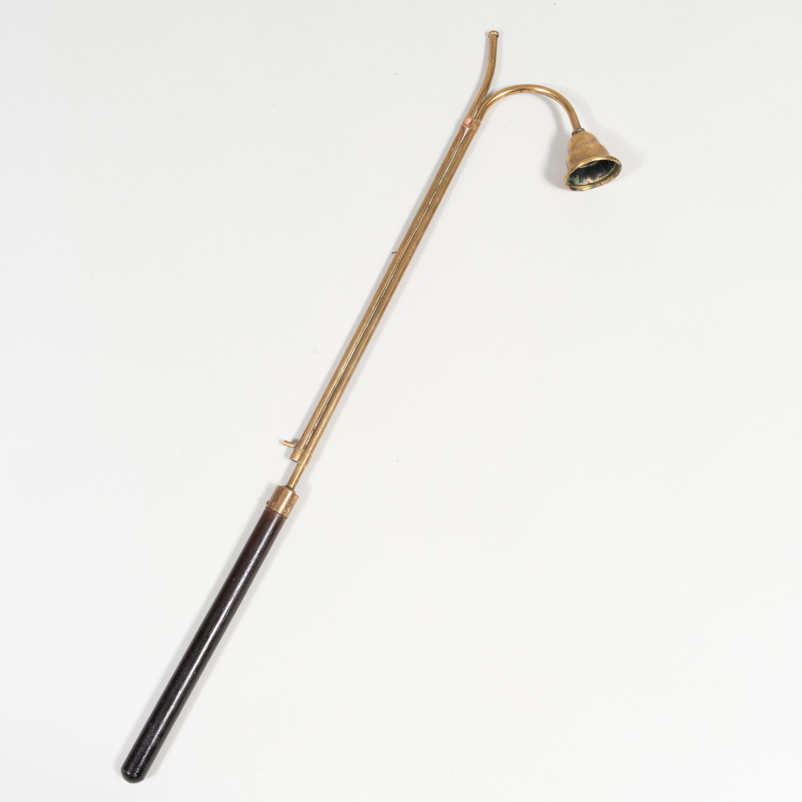 Brass and Mahogany Candle Snuffer and Lighter: Brass and Mahogany Candle Snuffer and Lighter 36 in. long.