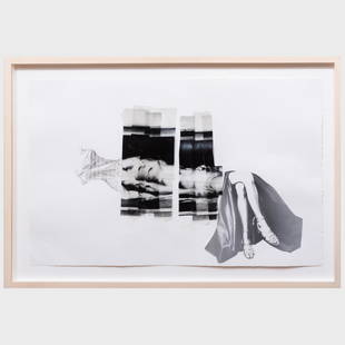 Annette Lemieux (b. 1957), Doug Starn, Mike Starn and: Annette Lemieux (b. 1957), Doug Starn, Mike Starn and Timothy Greenfield-Sanders (b. 1952): Untitled Ink transfer, silverprint on polyester, silicon glue and tape on paper, 1992-93, presumably signed