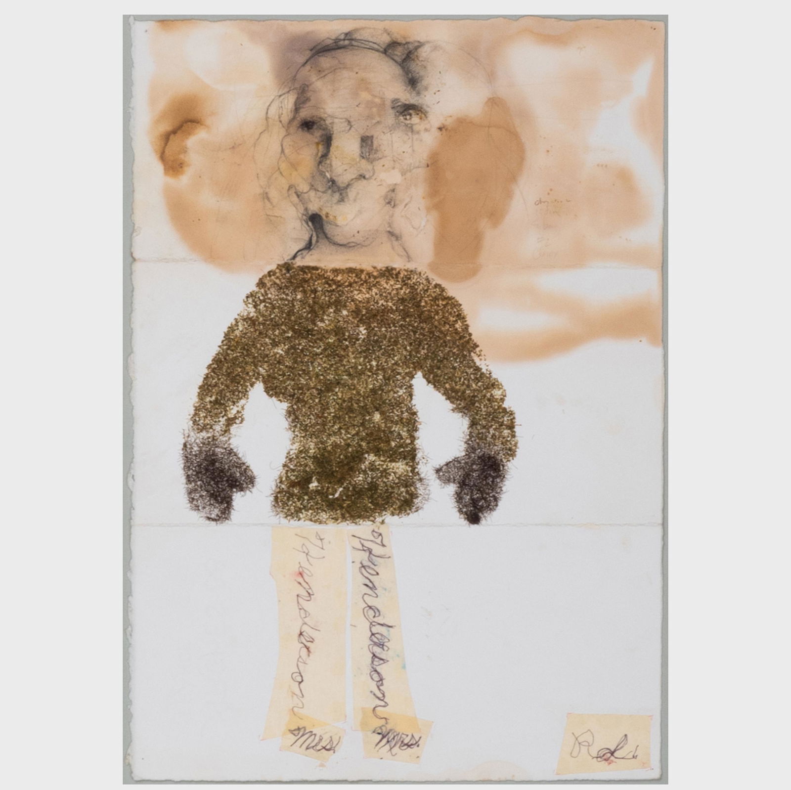 Kevin Larmon (b. 1955), Joan Nelson (b. 1958) and: Kevin Larmon (b. 1955), Joan Nelson (b. 1958) and Donald Powley: Untitled Pencil, ink and collage on paper, 1993, signed on the reverse. 14 1/4 x 10 in. (sheet), unframed. Exhibited: The Drawing Cente