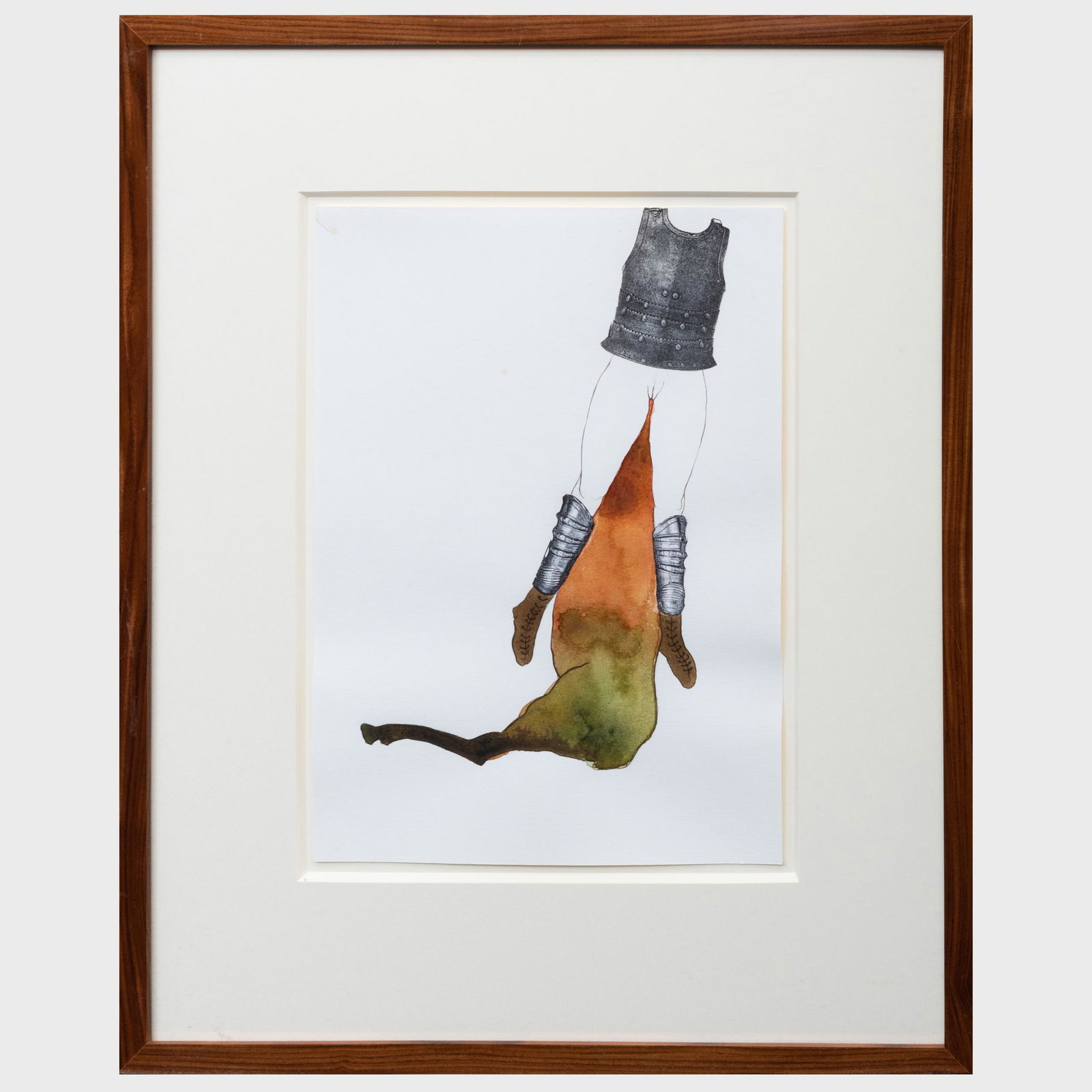 Faith Wilding (b. 1943): Untitled #2: Faith Wilding (b. 1943): Untitled #2 Watercolor and collage on paper, 1993, unsigned. 12 x 8 /2 in. (sheet), 19 1/4 x 15 3/4 in. (frame).