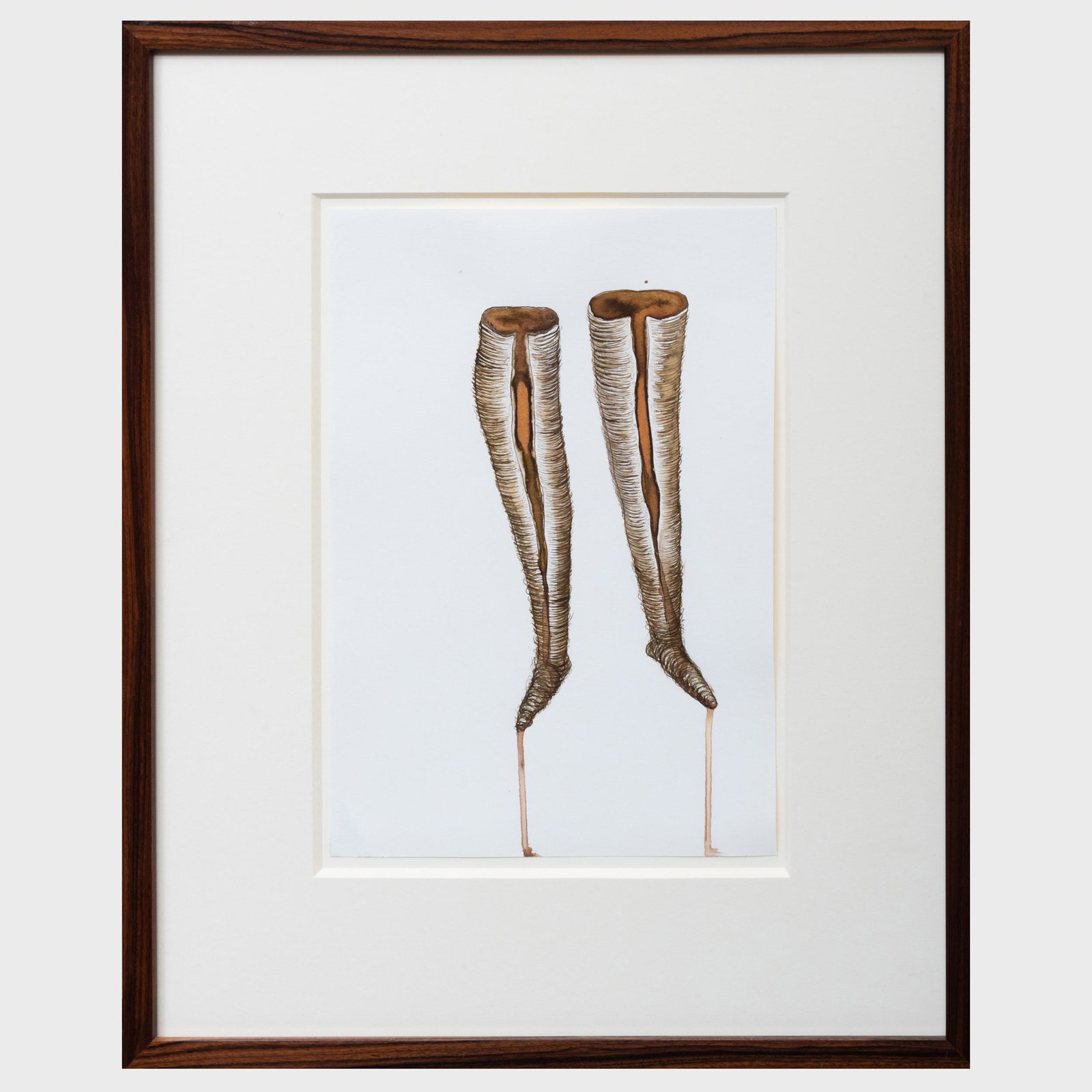 Faith Wilding (b. 1943): Bloody Boots: Faith Wilding (b. 1943): Bloody Boots Ink on paper, 1992, unsigned. 12 x 8 1/4 in. (sheet), 19 1/4 x 15 3/4 in. (frame).