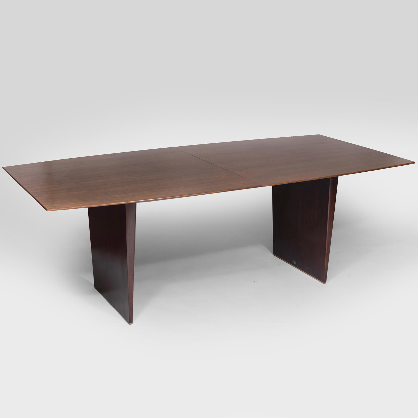 Edward Wormley Walnut Extension Dining Table for Dunbar: Edward Wormley Walnut Extension Dining Table for Dunbar Fitted with three leaves 12 in. each. 29 1/4 x 7 ft. x 42 in. (closed); 29 1/4 x 9 ft. x 42 in. (with leaves).
