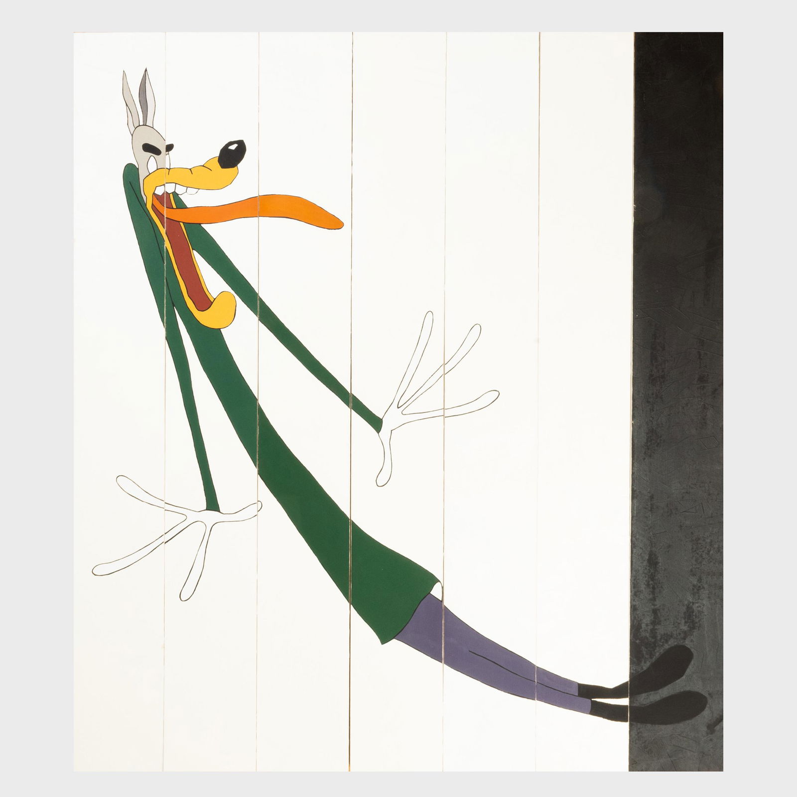 Michael St. John: Yugen: Michael St. John: Yugen Oil on seven canvas panels, 1992, signed 'Michael St. John', titled and dated on middle panel, all panels titled and dated, one with label from Amy Lipton Gallery, NY. 96 x 120