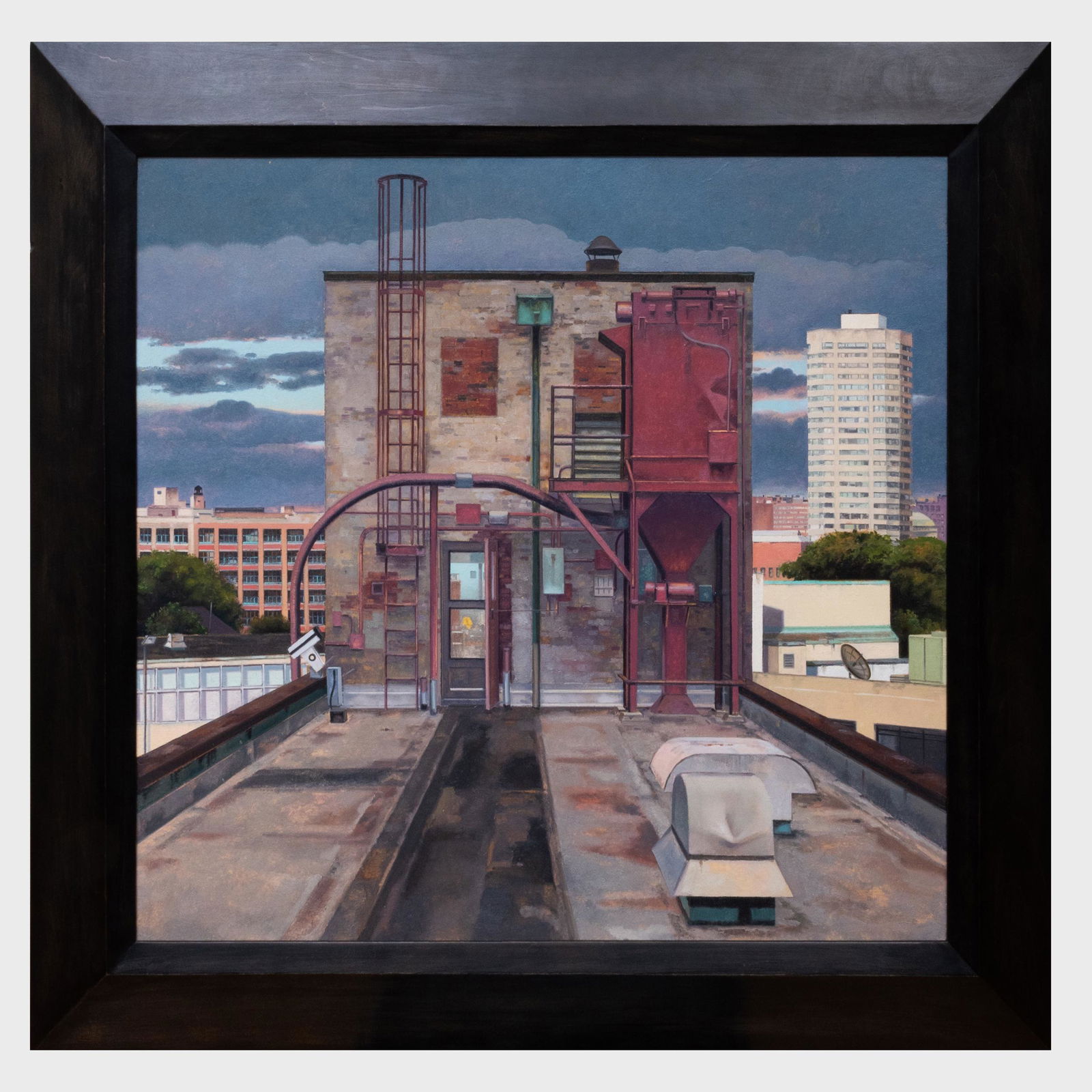 John Moore (b. 1941): Flag Day #2: John Moore (b. 1941): Flag Day #2 Oil on canvas, unsigned. 30 x 33 in., 38 x 41 1/2 in. (frame).