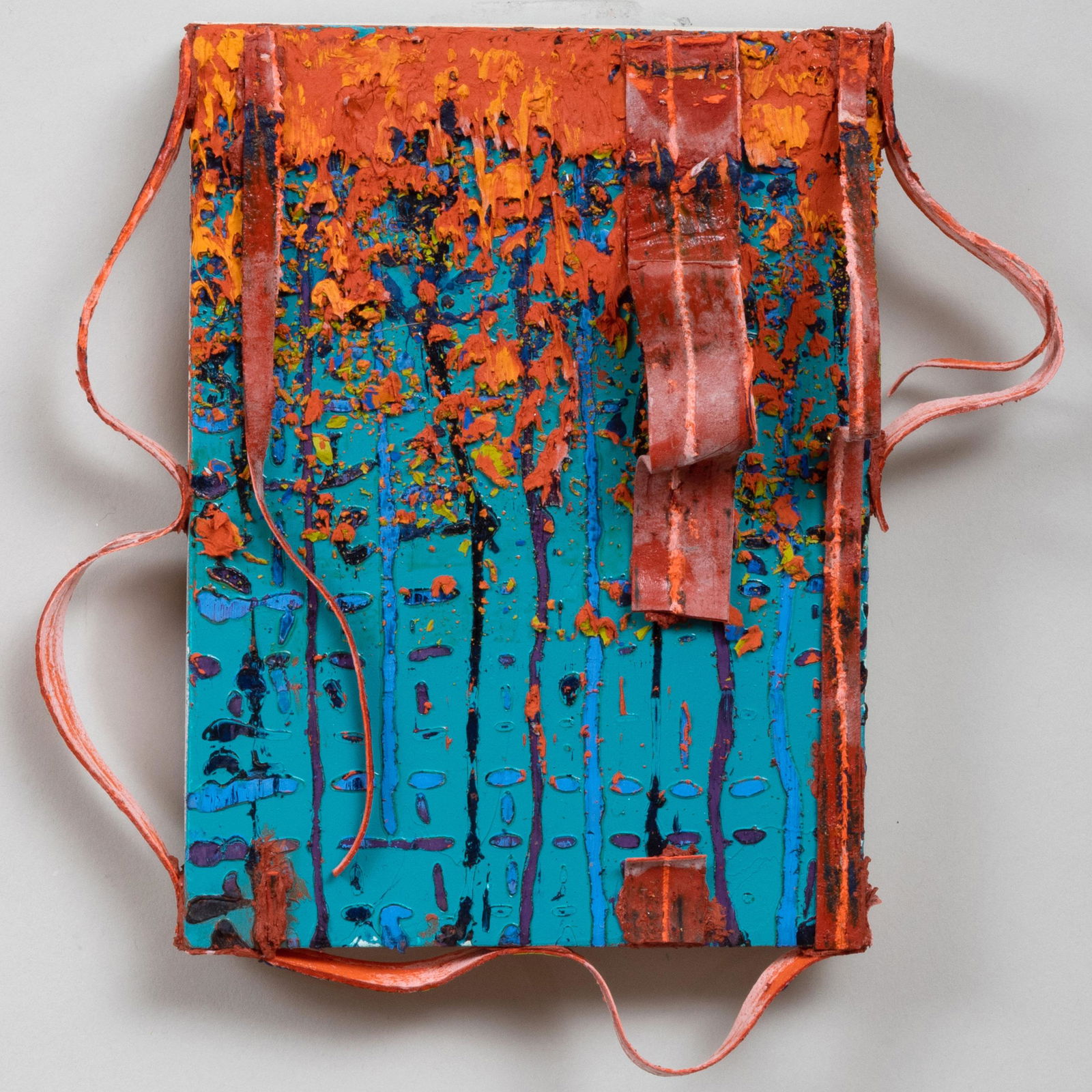 Leslie Wayne (b. 1953): Love in the Afternoon #67: Leslie Wayne (b. 1953): Love in the Afternoon #67 Oil on wood, 1996, signed with initials 'LDW', titled and dated on the reverse, with label from Jack Shainman Gallery, NY. 7 x 6 in., unframed.