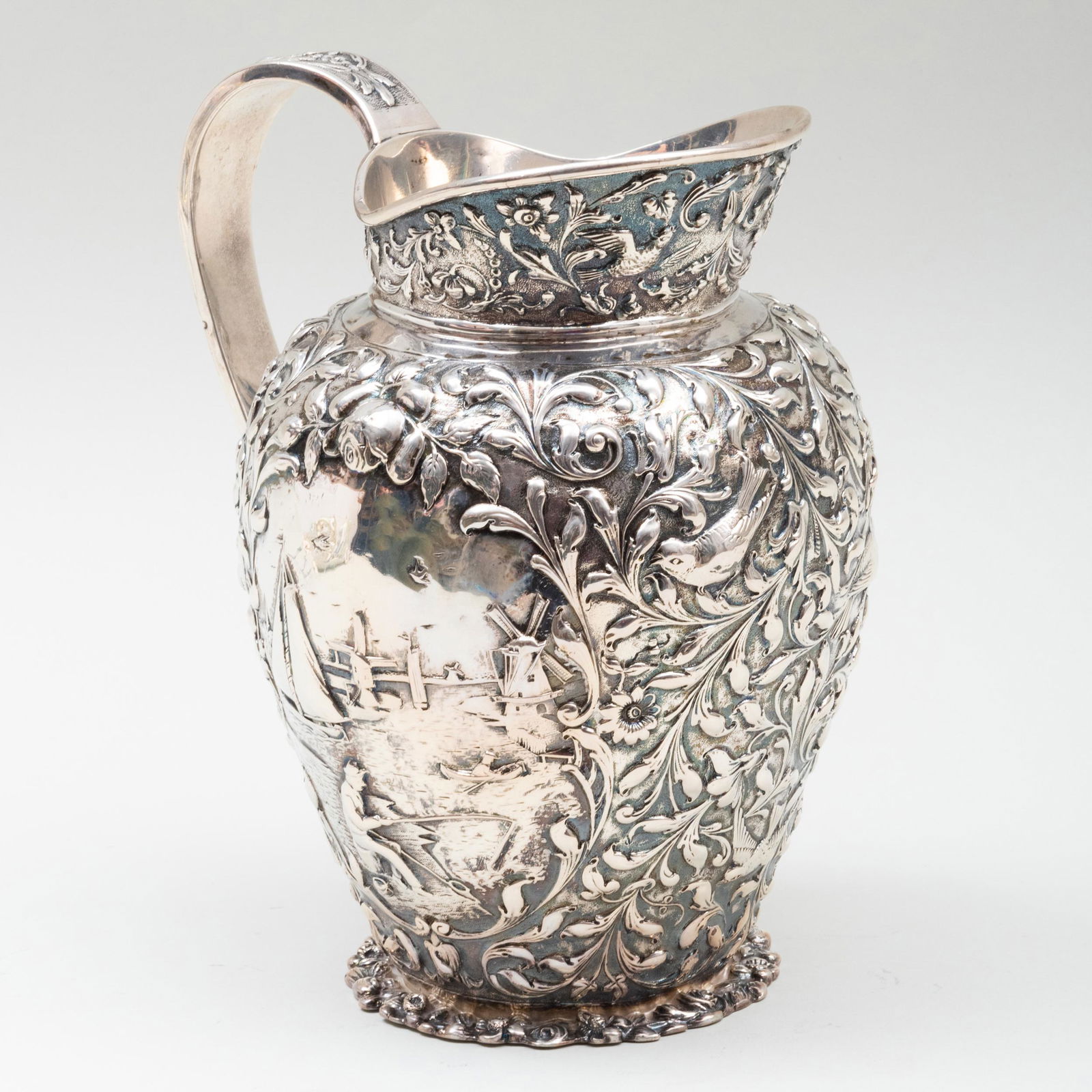 Dutch Silver Repoussé and Engraved Pitcher (1 of 9)