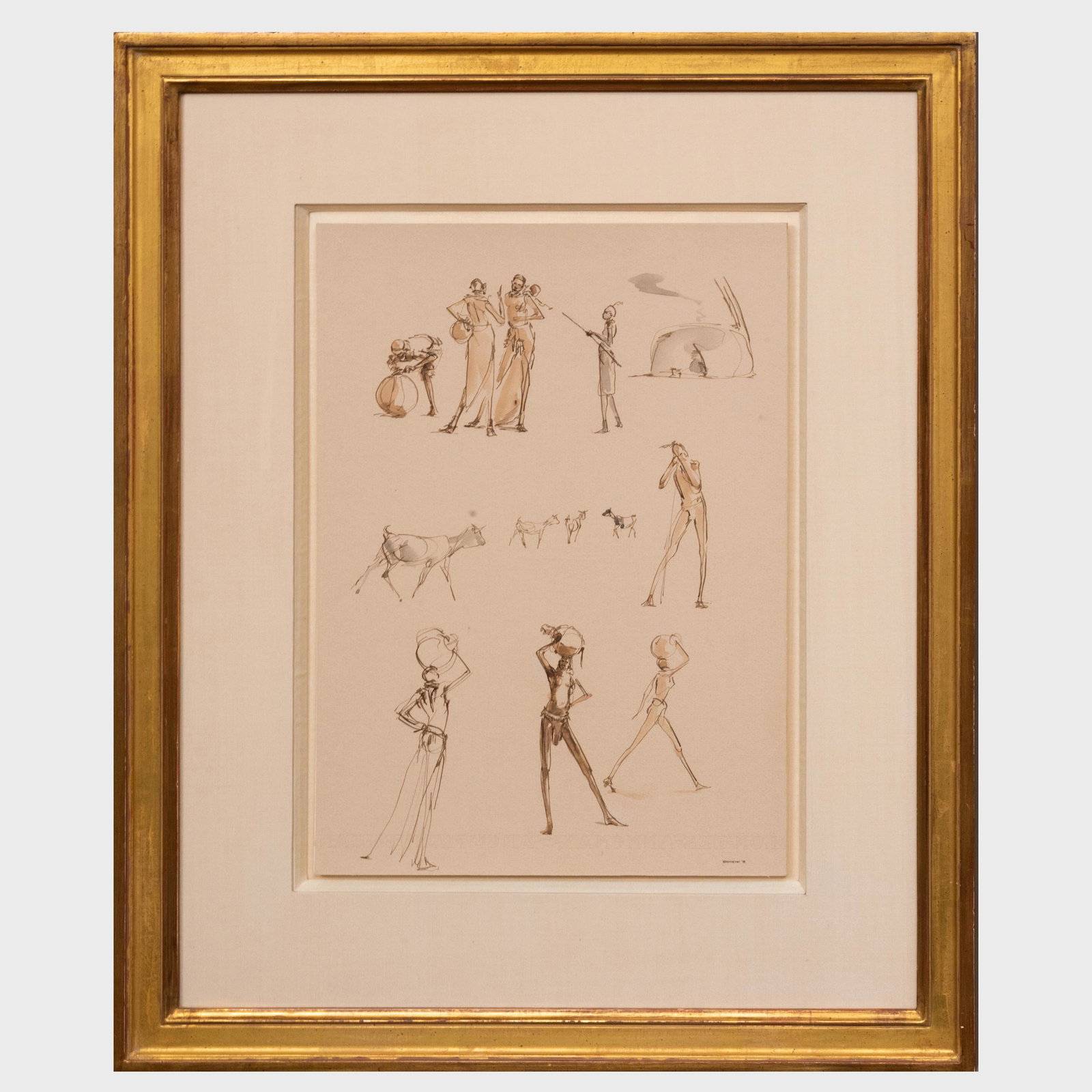 Jonathan Kenworthy (b. 1943): Figure Studies: Jonathan Kenworthy (b. 1943): Figure Studies Ink on paper, 1977, signed 'Kenworthy' and dated lower right. 14 7/8 x 10 3/4 in. (sheet). The Estate of Richard P. Mellon, Ligonier, Pennsylvania