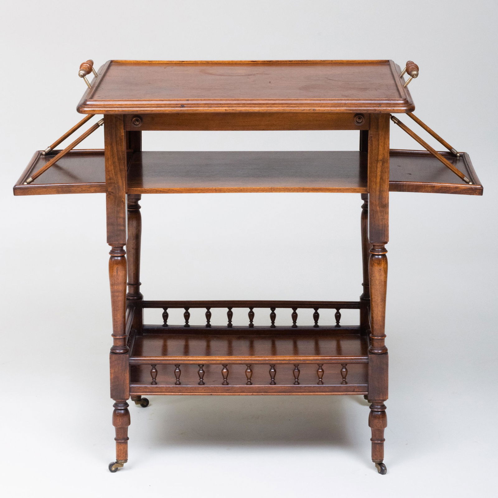 Victorian Style Walnut Three-Tier Bar Cart (1 of 8)