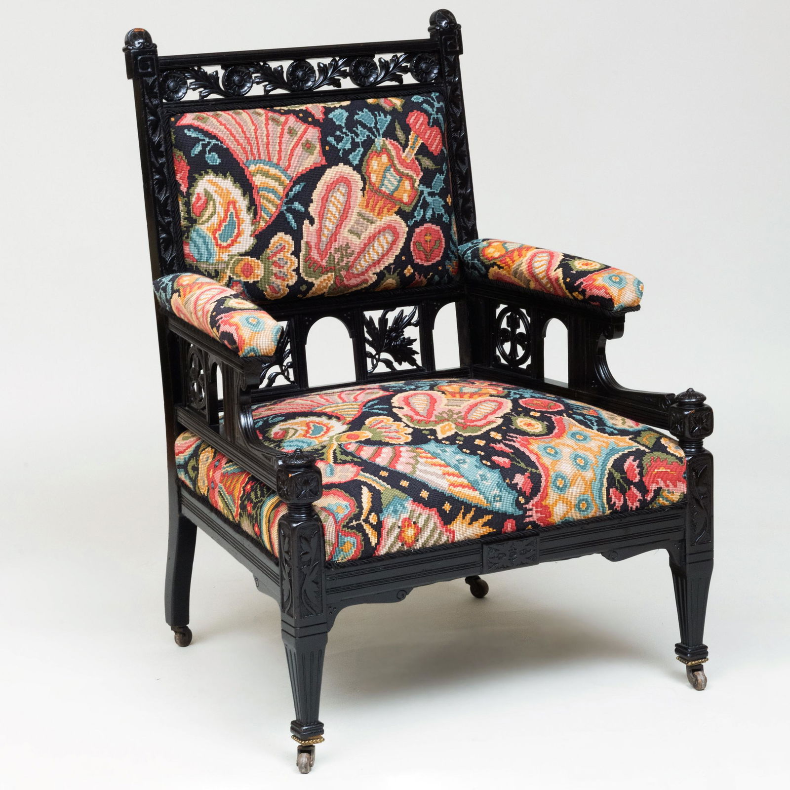 English Aesthetic Movement Ebonized Armchair (1 of 7)