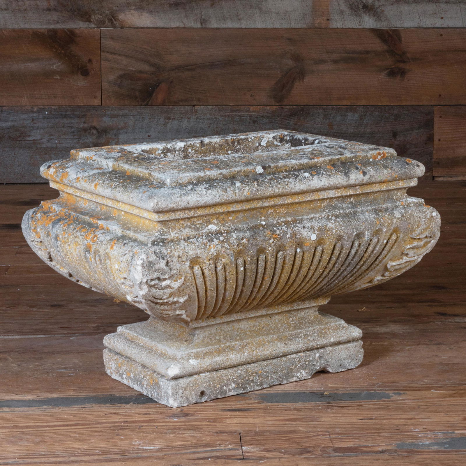 Acanthus Carved and Reeded Stone Garden Urn (1 of 10)