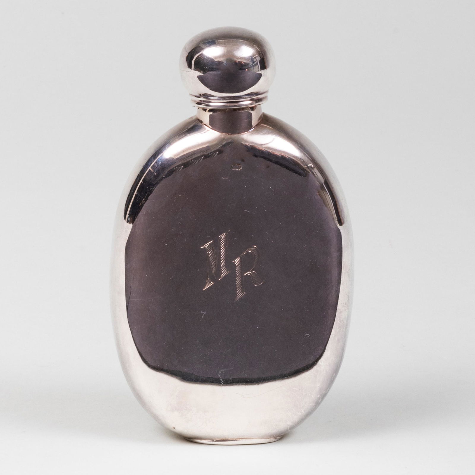 English Silver Monogrammed Flask (1 of 4)