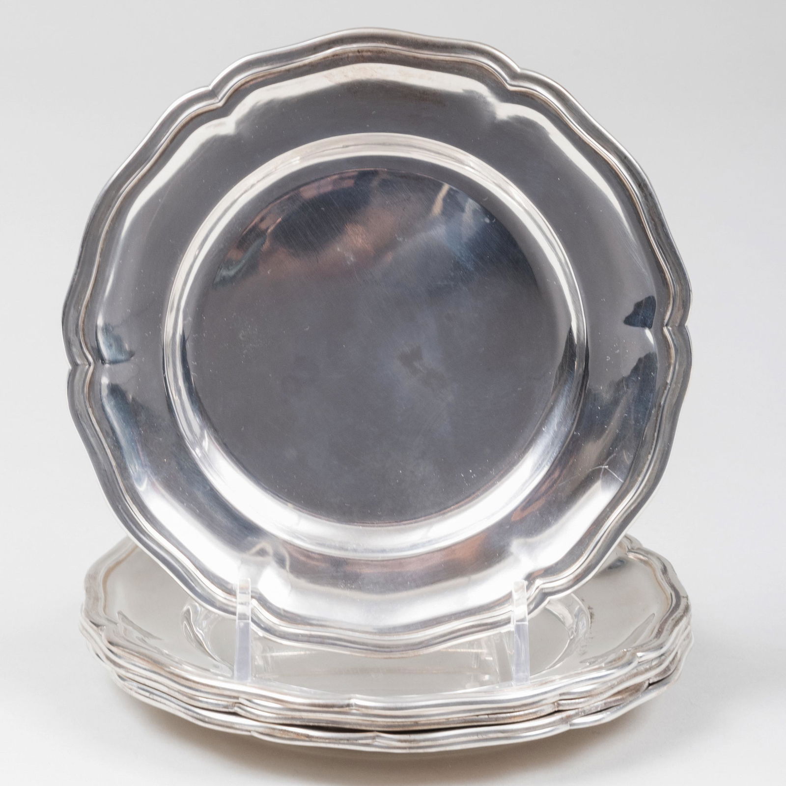 Set of Six Buccellati Silver Side Plates: Set of Six Buccellati Silver Side Plates Marked 'Sterling'. 6 in. diam., 25.1 oz. approx. weight. Property from the Estate of Milton A. ‘Mickey’ Rudin