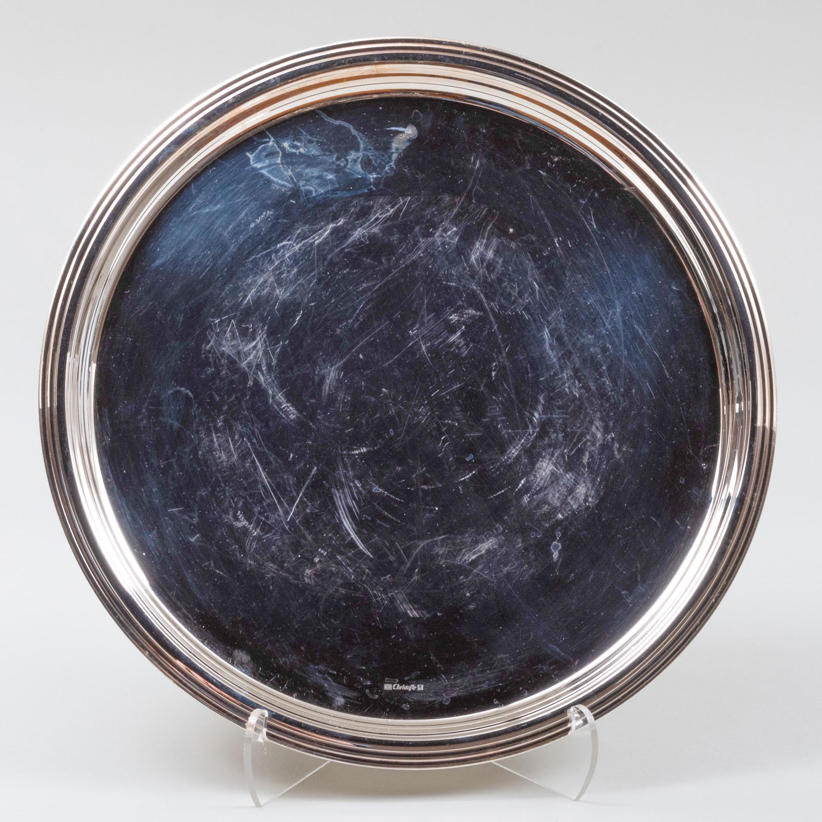 Christofle Silver Plate Circular Tray (1 of 4)