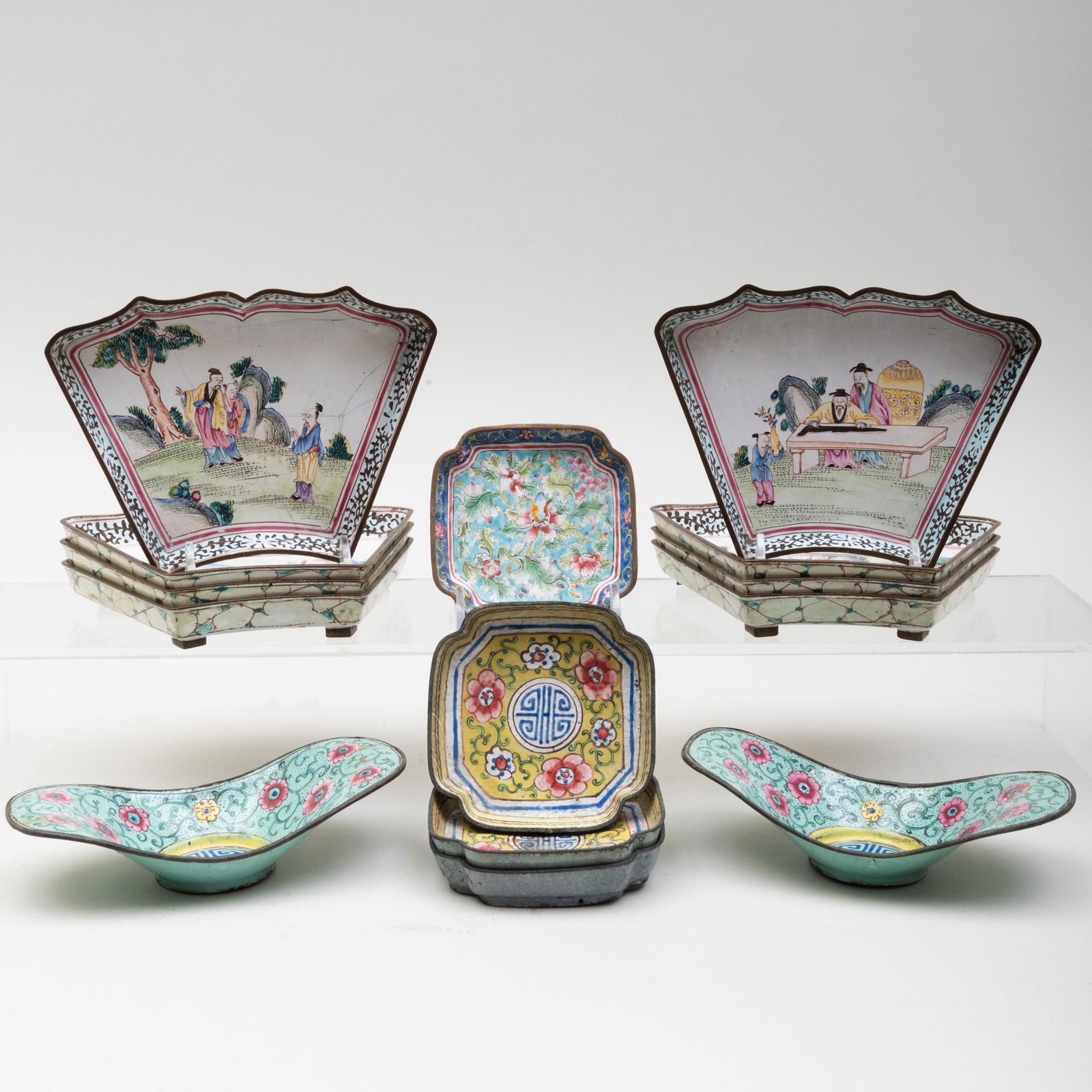 Group of Chinese Canton Enamel Dishes (1 of 12)