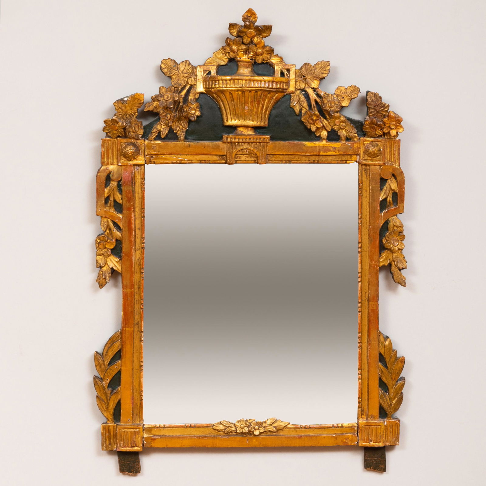 Louis XVI Provincial Painted and Parcel-Gilt Mirror (1 of 2)