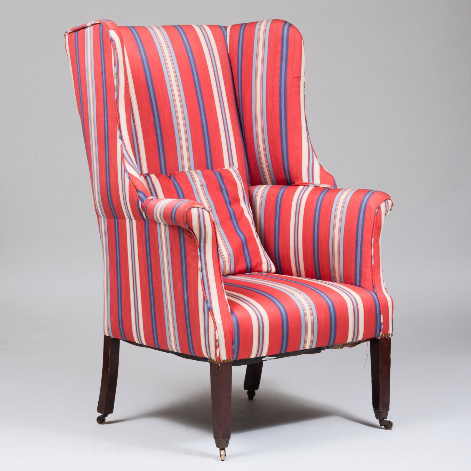George III Style Mahogany Wing Chair: George III Style Mahogany Wing Chair 48 x 31 x 26 in., height of seat 16 1/2 in.