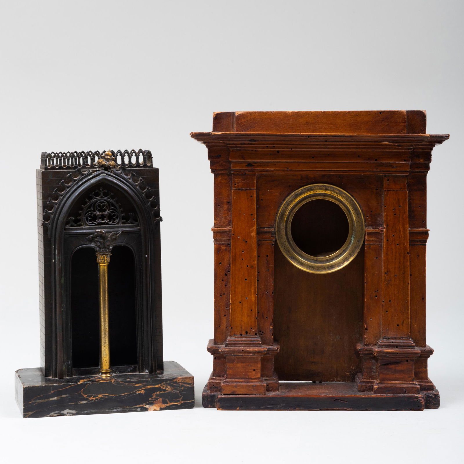Neoclassical Brass-Mounted Stained Wood Watch Holder (1 of 16)