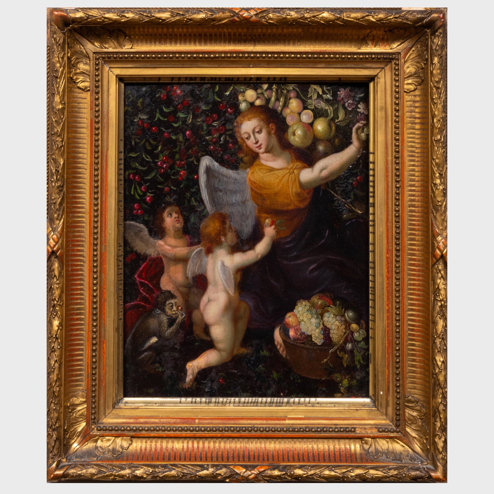 Continental School: The Angel Gabriel: Continental School: The Angel Gabriel Oil on board, unsigned. 12 3/8 x 10 in., 17 1/2 x 15 in. (frame).