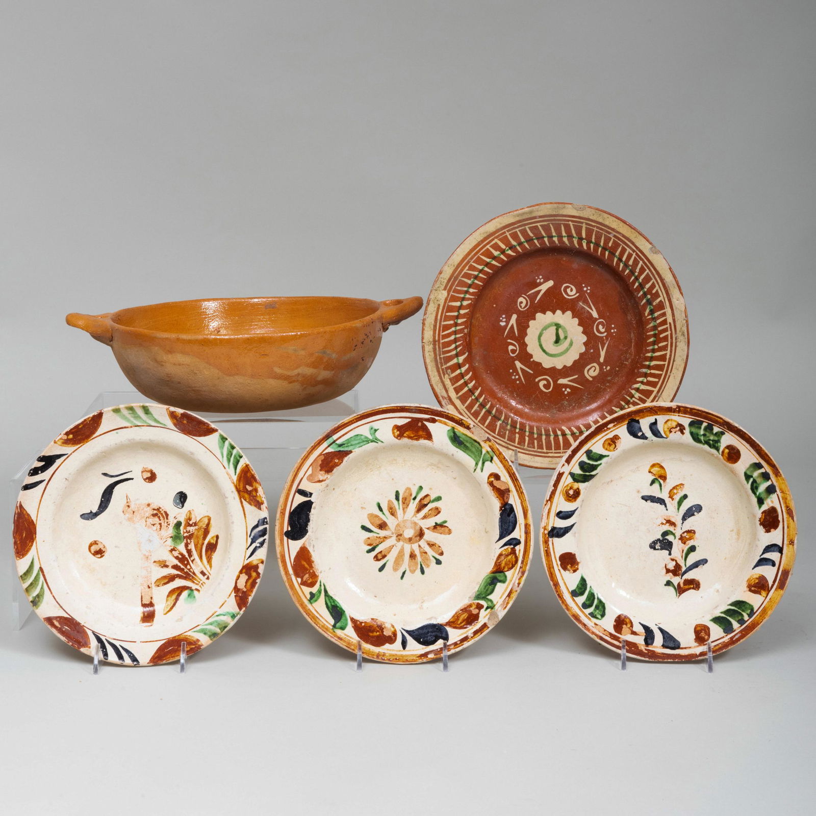 Group of Redware Dishes, Probably Mexican (1 of 7)