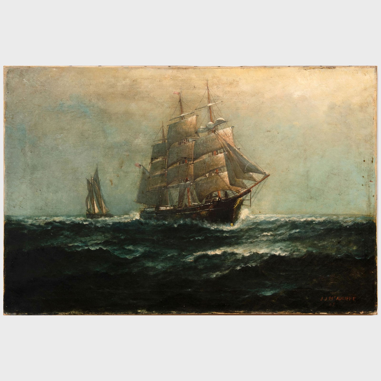 James J. McAuliffe (1848-1921): Rough Seas (1 of 3)