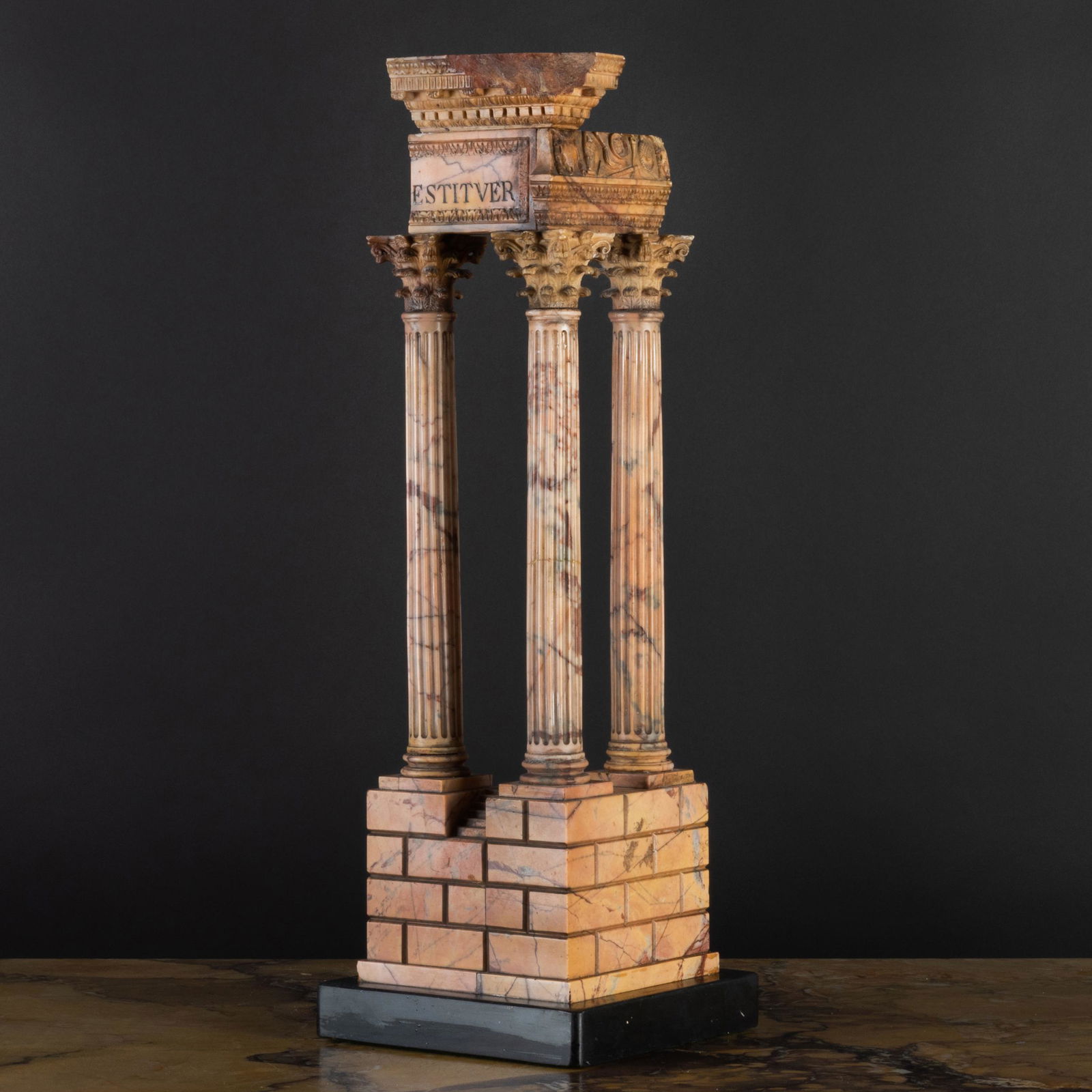 Italian Giallo Antico Marble Model of the Temple of (1 of 7)