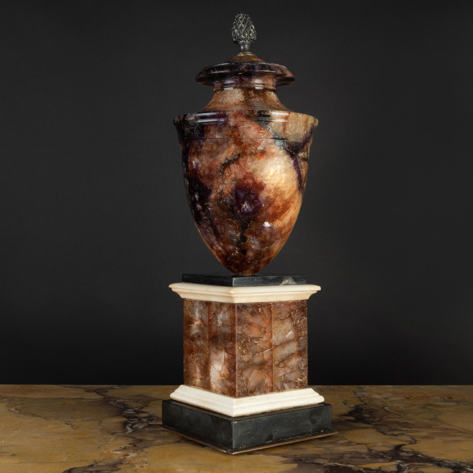 Large Blue John and Marble Vase and Cover (1 of 14)