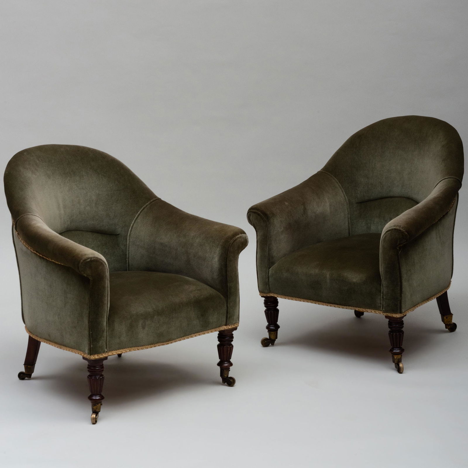 Pair of Victorian Mahogany Tub Chairs (1 of 9)